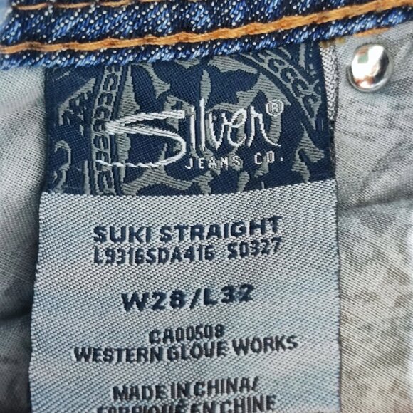 Silver jeans women's size W28/L32 indigo blue colour Suki Straight denim - Picture 8 of 16